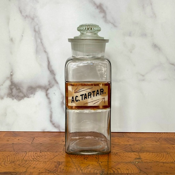 Authentic Vintage Tall Glass Apothecary Container